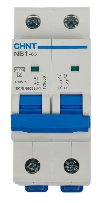 NB1-63 2P 6А 6кА х-ка C (DB) (R) CHINT (179667)