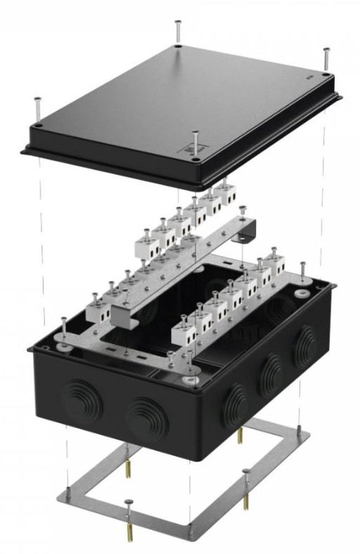 Коробка огнестойкая для о/п Е15-Е120 RAL9005 260х175х90 (40-0330-9005-FR2.5-40) (Промрукав)