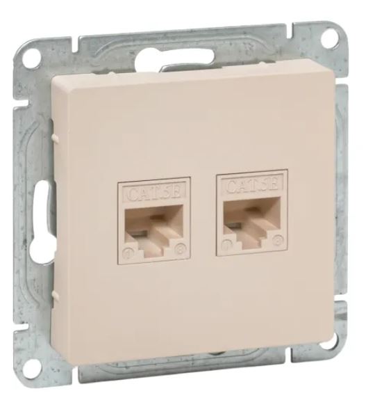 Механизм розетки RJ45 (cat5), кремовый Эпика (UP1-SOI-RJ45-5)