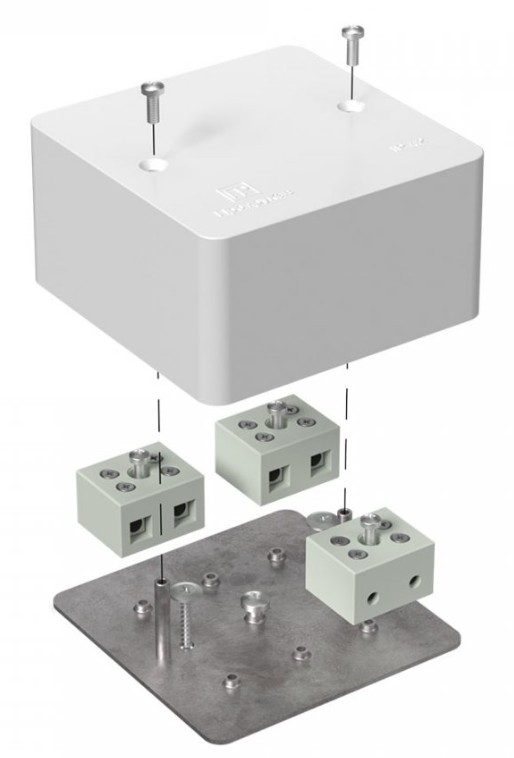 Коробка огнестойкая для кабель-канала Е15-Е120 RAL9003 85х85х45 (40-0460-FR6.0-6) (Промрукав)