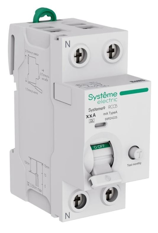 Systeme9 ВДТ 2P 25A 30мА Тип-A 230В (S9R22225)
