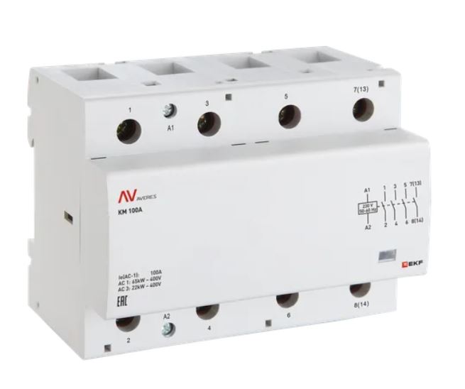 КМ 100А 3NO+1NC 230В АС (6 мод.) AVERES (km-av-6-100-31-230V)