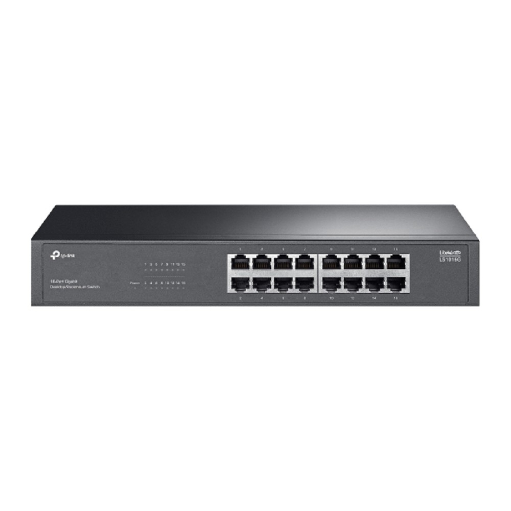 TP-Link LS1016G Коммутатор с 16 гигабитными портами для размещения на столе или в стойке