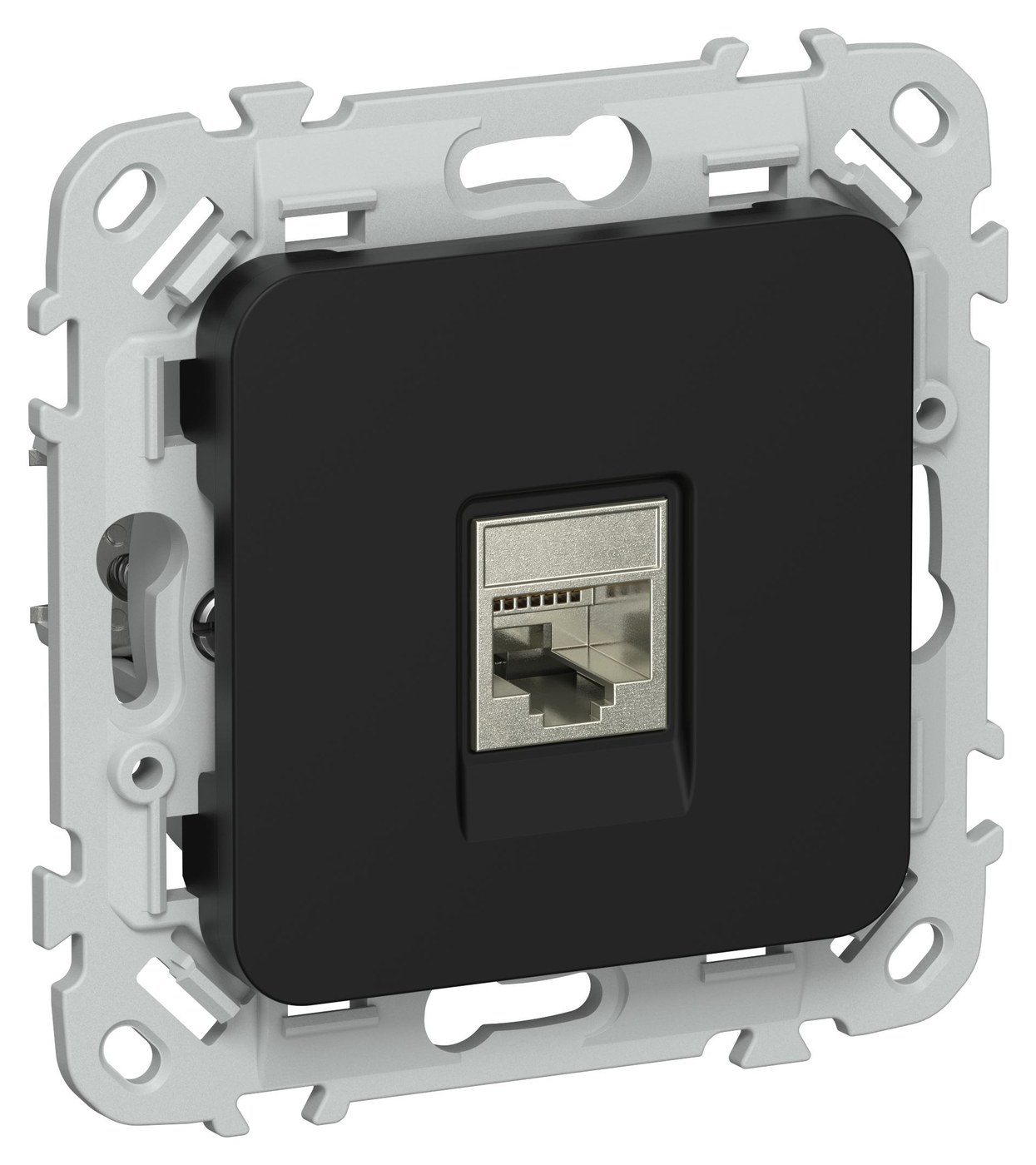 FLITE Розетка компьютерная RJ45 кат 6 STP РК6-1-1-ФлЧ скрытой установки черный (FI-K11-2-K02)