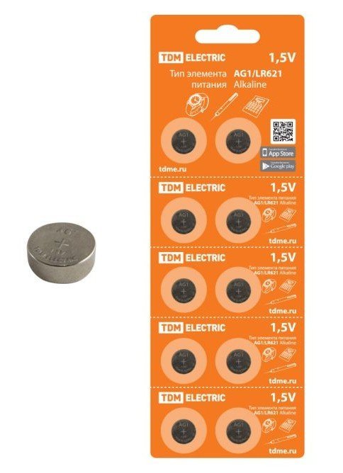 AG1/LR621 Alkaline 1,5V BP-10 TDM (SQ1702-0045)