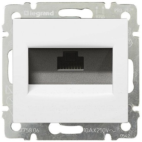 Valena розетка компьютерная RJ45, Cat.6 UTP, скрытой установки, белый (774246)