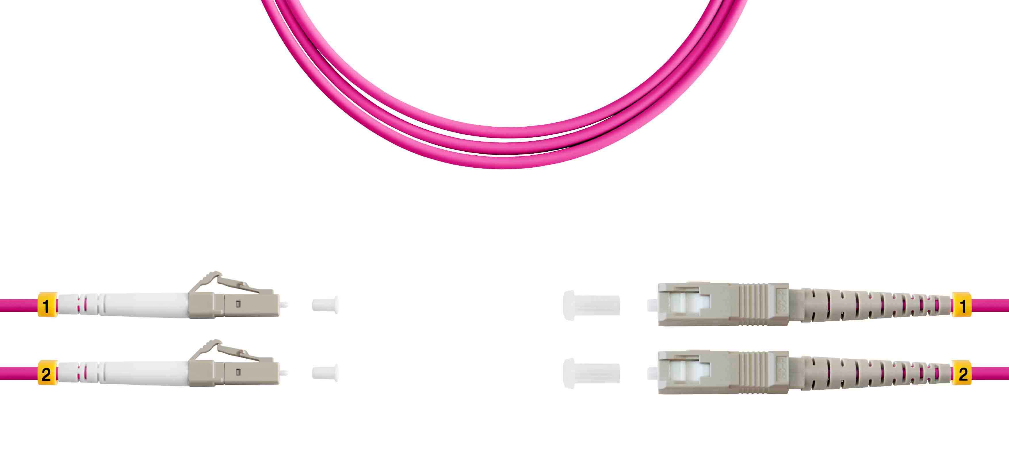 Патч-корд ВО MM(OM4), LC/UPC-SC/UPC, 3.0мм, duplex, LSZH, 3м (09-12083)