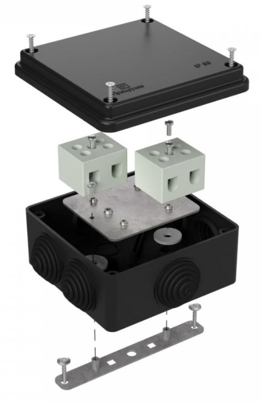 Коробка огнестойкая для о/п Е15-Е120 RAL9005 100х100х50 (40-0300-9005-FR10.0-4) (Промрукав)
