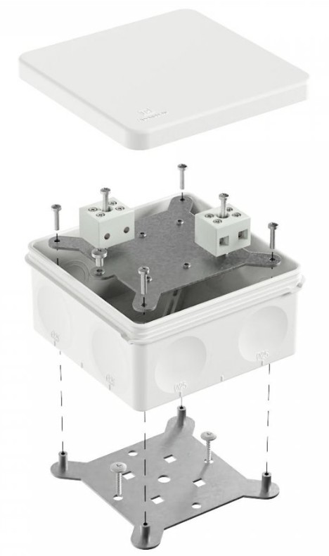 Коробка огнестойкая для о/п двухкомпонентная Е15-Е120 RAL9003 100х100х50 (60-0300-9003-FR6.0-4) (Промрукав)