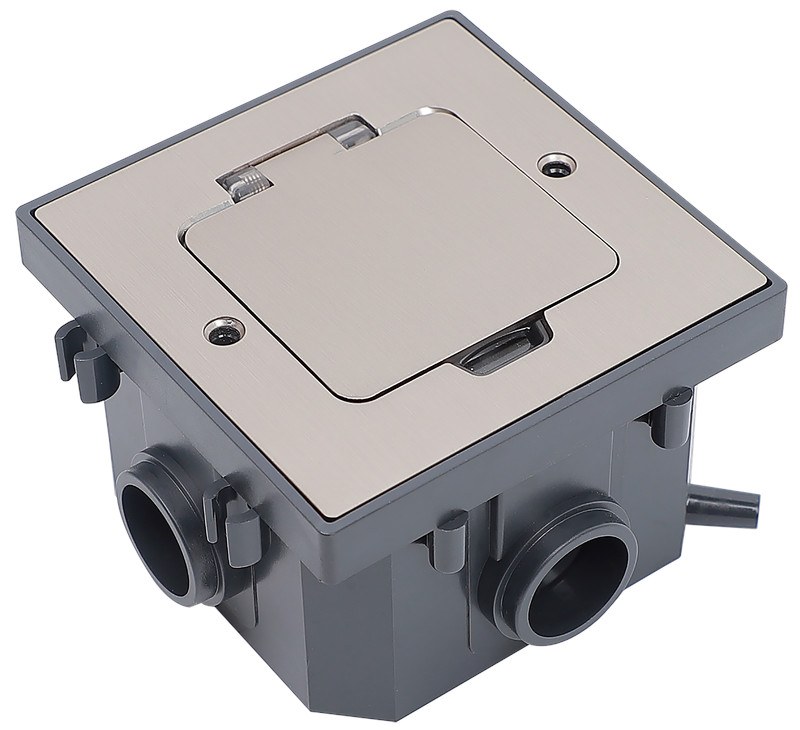 Лючок в бетонный пол с коробкой, 2 модуля IP44 PRIMER (PM-LN43-02-O-44-K50)
