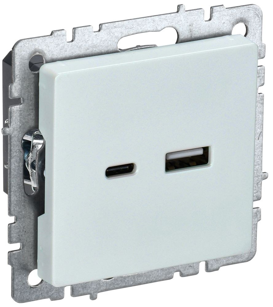 Розетка USB BRITE A+C 18Вт РЮ11-1-БрЖ скрытой установки жемчуг (BR-U22-018-K36)