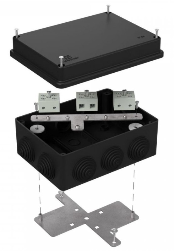 Коробка огнестойкая для о/п Е15-Е120 RAL9005 150х110х70 (40-0310-9005-FR10.0-6) (Промрукав)