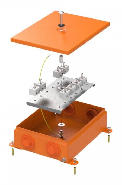 Коробка металлическая огнестойкая E15-E120 RAL2004 150х200х60 (70-0385-2004-FR6.0-16) (Промрукав)