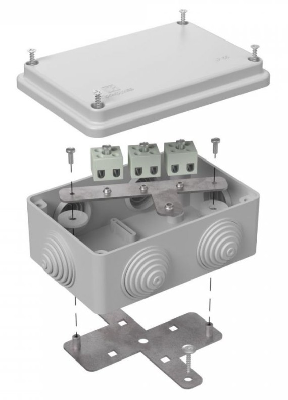 Коробка огнестойкая для о/п Е15-Е120 RAL7035 120х80х50 (40-0340-7035-FR2.5-6) (Промрукав)