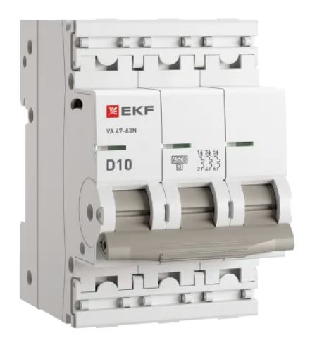 ВА 47-63N 3P 10А (D) 4,5 кА PROXIMA (M634310D)