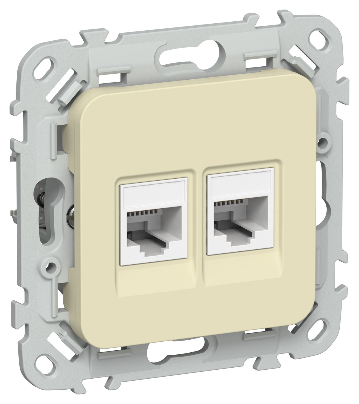 FLITE Розетка 2-местная RJ45/RJ11 кат 5Е/3 UTP РКТ5е/3-2-0-ФлН скрытой установки навахо (FI-KT22-1-K87)