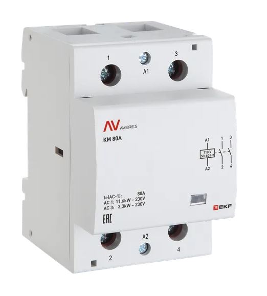 КМ 63А 4NC 24В АС (3 мод.) AVERES (km-av-3-63-04-24V)