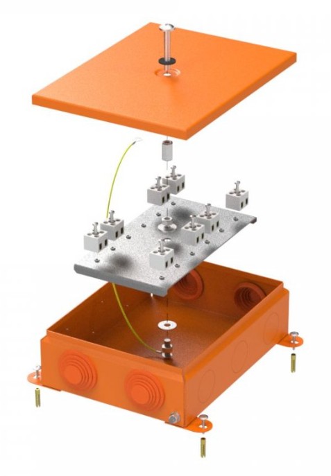 Коробка металлическая огнестойкая E15-E120 RAL2004 150х200х60 (70-0385-2004-FR2.5-16) (Промрукав)