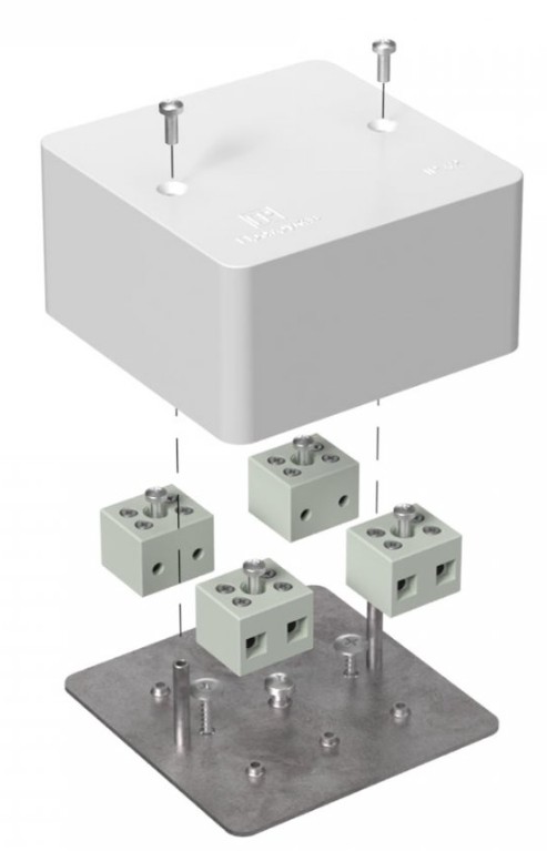 Коробка огнестойкая для кабель-канала Е15-Е120 RAL9003 85х85х45 (40-0460-FR6.0-8) (Промрукав)