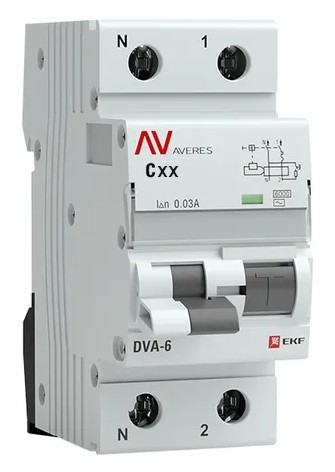 DVA-6 1P+N 32А 300мА AVERES (rcbo6-1pn-32C-300-ac-av)