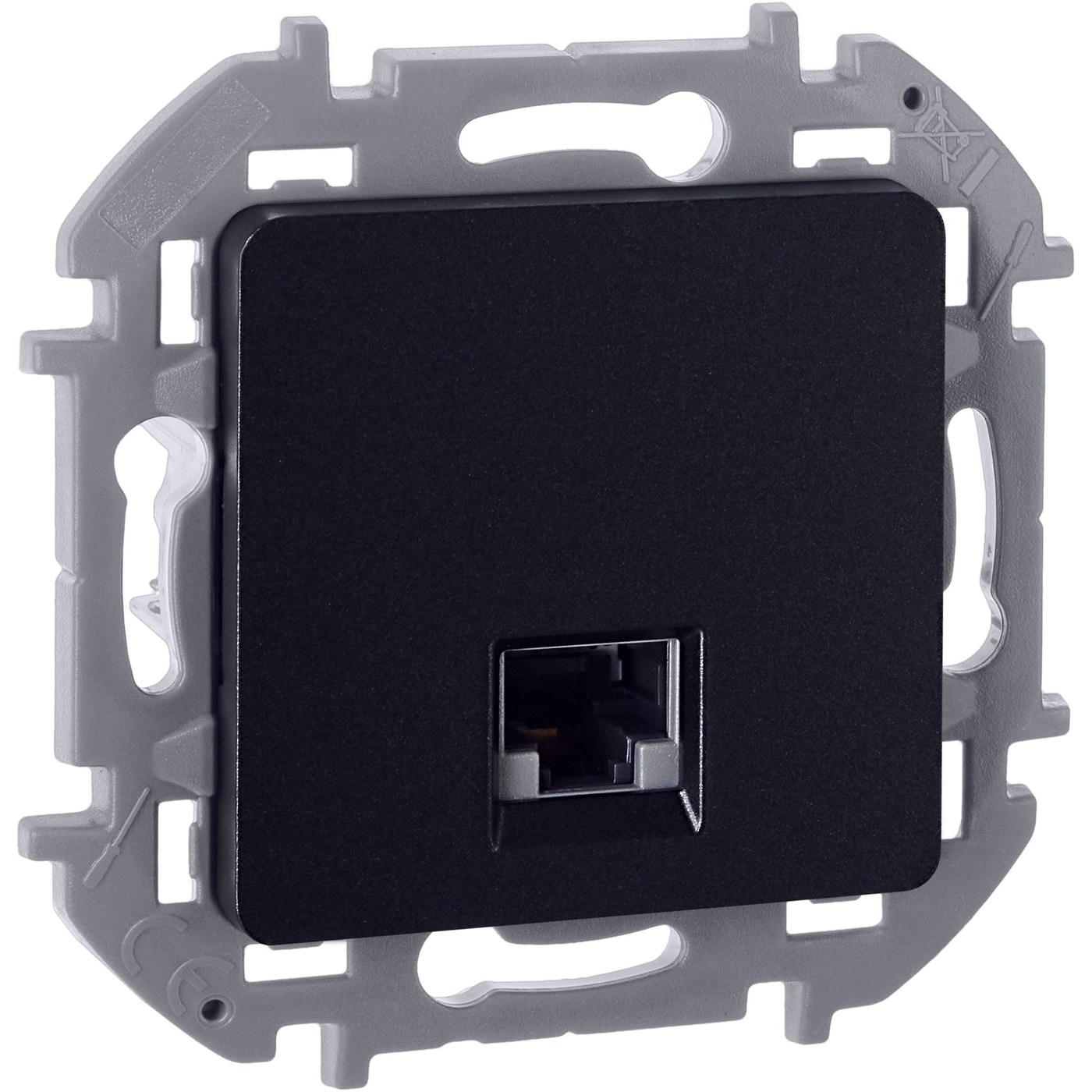 Inspiria розетка компьютерная RJ45, 5e UTP, скрытой установки, антрацит (673828)