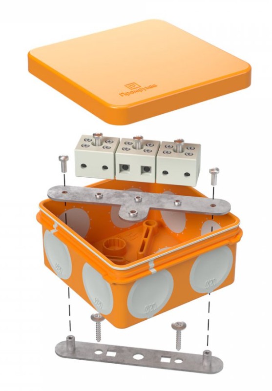 Коробка огнестойкая для о/п двухкомпонентная Е15-Е120 RAL2004 80х80х40 (60-0210-FR6.0-6) (Промрукав)