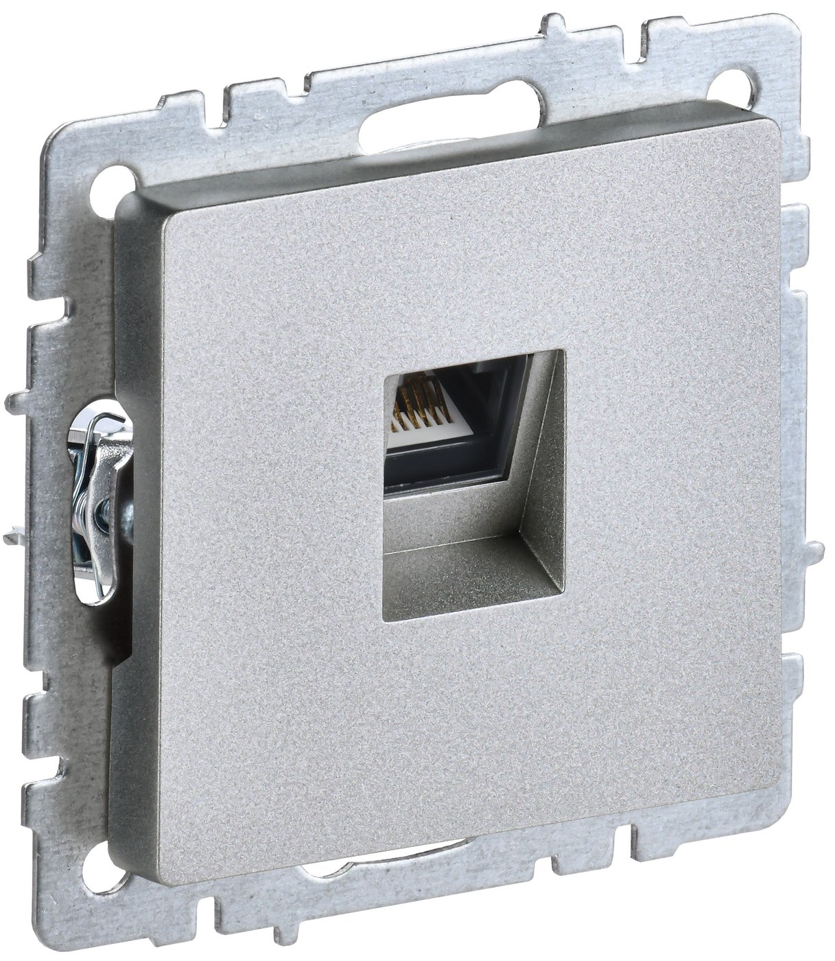 Розетка компьютерная RJ45 BRITE кат.5E РК10-БрА скрытой установки алюминий (BR-K10-1-K47)