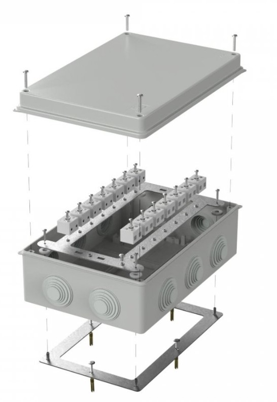 Коробка огнестойкая для о/п Е15-Е120 RAL7035 260х175х90 (40-0330-7035-FR6.0-28) (Промрукав)