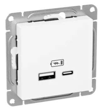 Механизм розетки USB-A+С, белый Эпика (UP1-SOW-USBA+USBC)