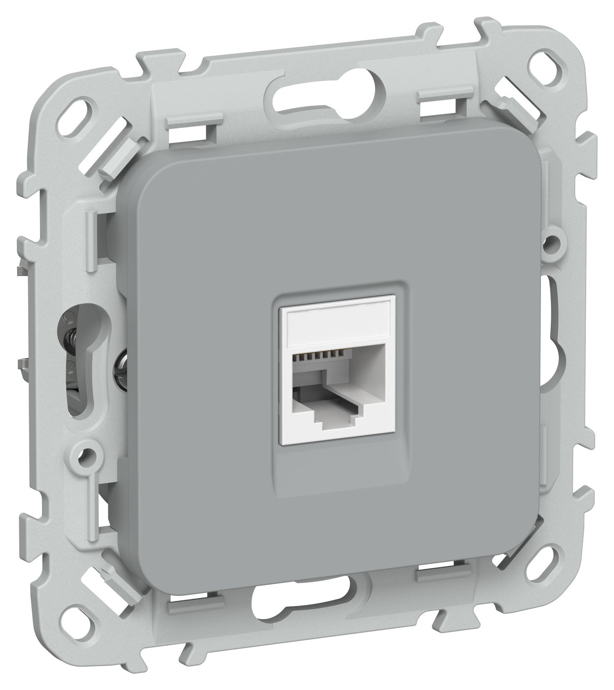 FLITE Розетка компьютерная RJ45 кат 6 UTP РК6-1-0-ФлС скрытой установки серый (FI-K12-2-K03)