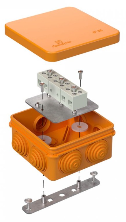 Коробка огнестойкая для о/п Е15-Е120 RAL2004 80х80х40 (40-0210-FR1.5-6) (Промрукав)