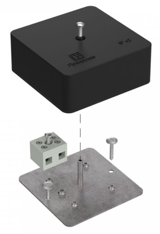 Коробка огнестойкая для кабель-канала Е15-Е120 RAL9005 75х75х30 (40-0450-9005-FR6.0-2) (Промрукав)
