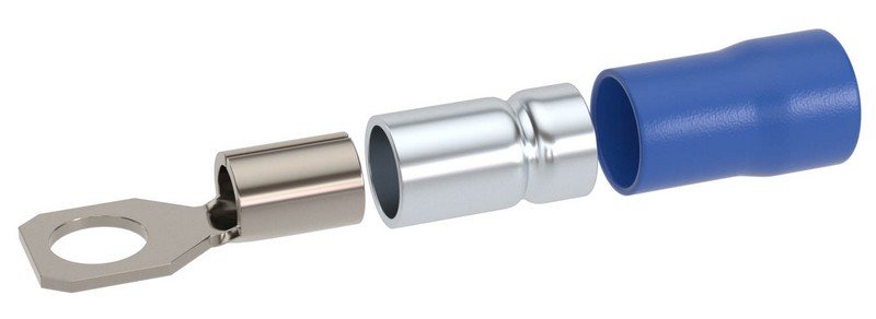 Наконечник НКИ 1,5-2,5 М6 (D6,4мм) с отверстием под винт (100 шт) (2B6P-DS-PVC)