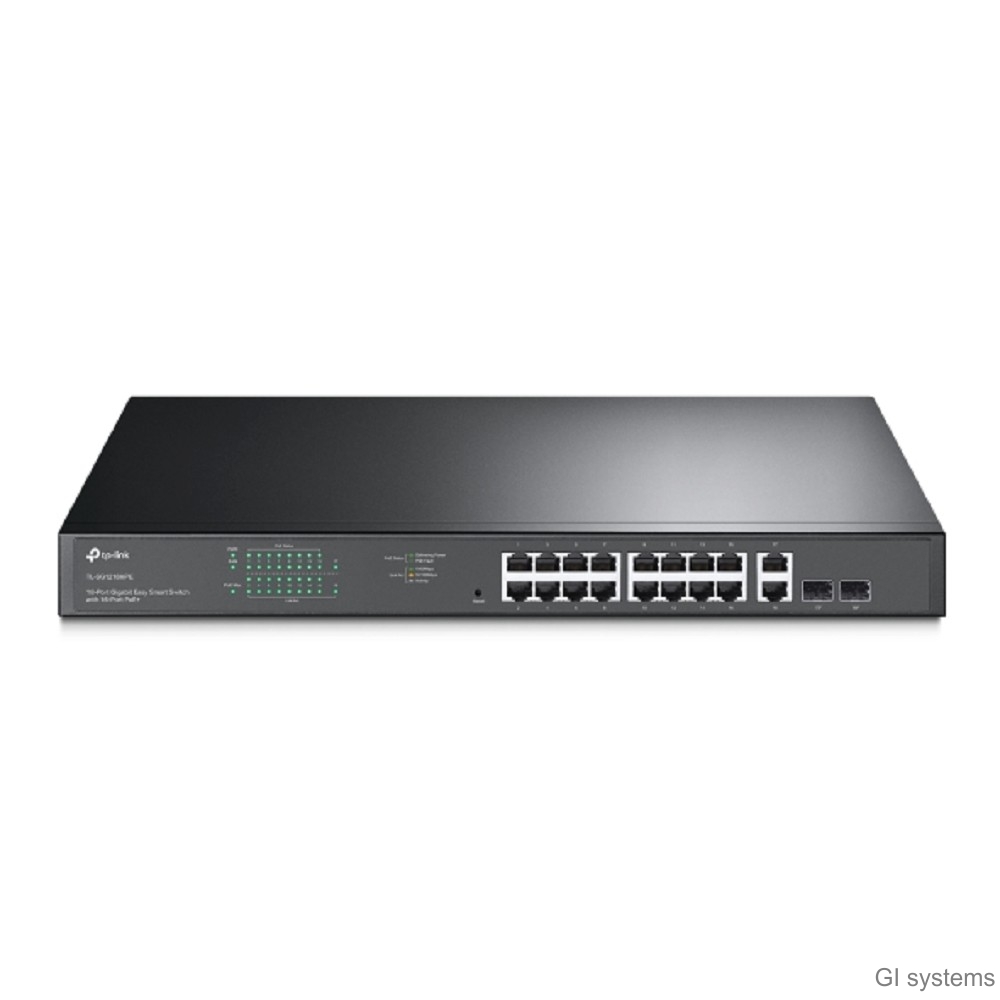 Коммутатор/ 16-Port Gigabit Easy Smart PoE+ Switch with 2 SFP EUplug