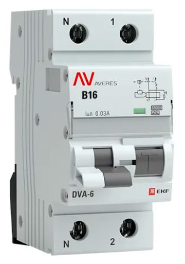 DVA-6 1P+N 16А B 30мА A 6кА AVERES (rcbo6-1pn-16B-30-a-av)