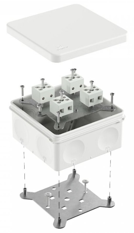 Коробка огнестойкая для о/п двухкомпонентная Е15-Е120 RAL9003 100х100х50 (60-0300-9003-FR6.0-8) (Промрукав)