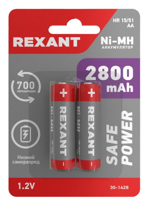 Аккумулятор Ni-MH AAA/HR03, 1,2В, 1100мАч, блистер REXANT (30-1411)
