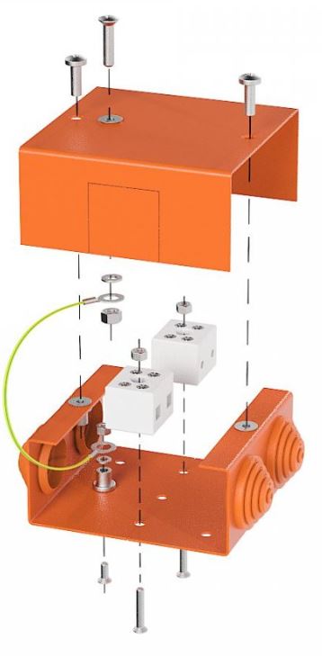 Коробка металлическая огнестойкая Е15-Е120 80х80х35 (70-0240-FR6.0-4) (Промрукав)