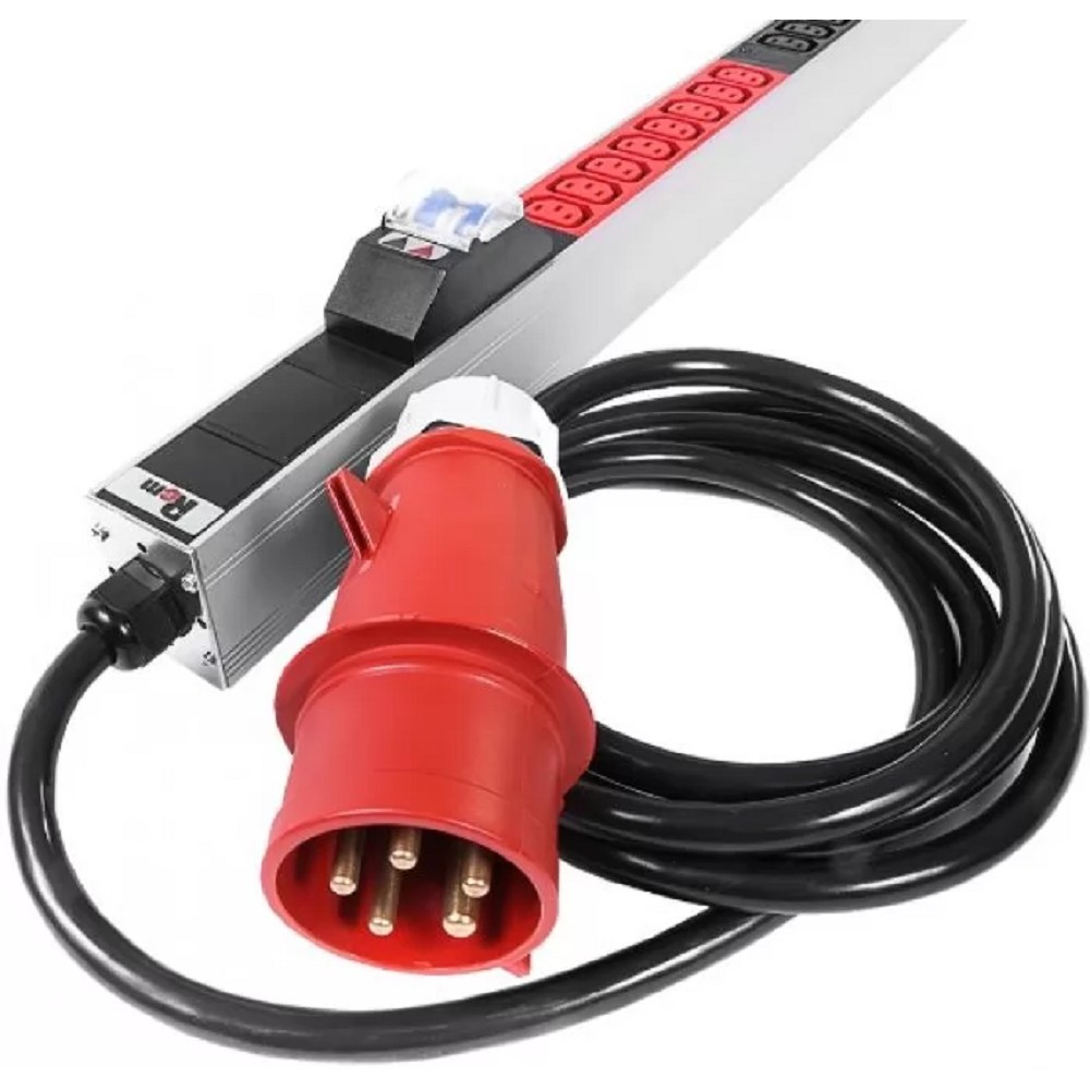 REM Верт блок розеток Rem-2MC,LINUX,мониторинг,измерение,3~32A,авт,36C13,1820мм,вх IEC309,шнур