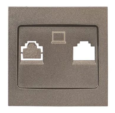 Валенсия Лицевая панель розетки RJ-45 2-местная графит (ESK02-L-035-60)