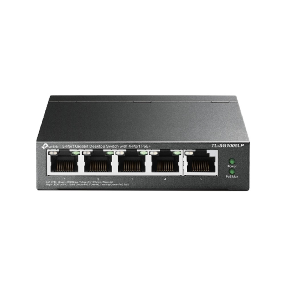 TP-Link TL-SG1005LP Настольный коммутатор с 5 гигабитными портами (4 порта PoE+)