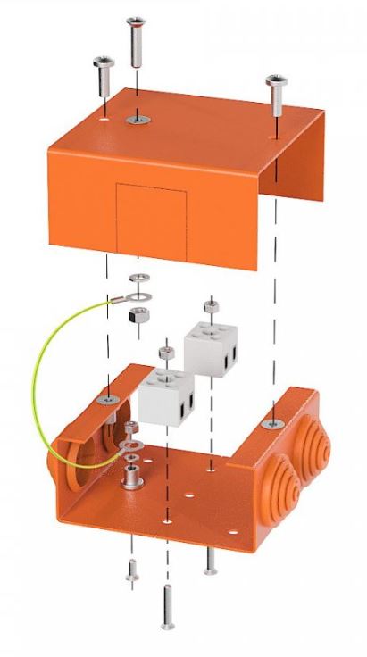 Коробка металлическая огнестойкая Е15-Е120 80х80х35 (70-0240-FR2.5-4) (Промрукав)