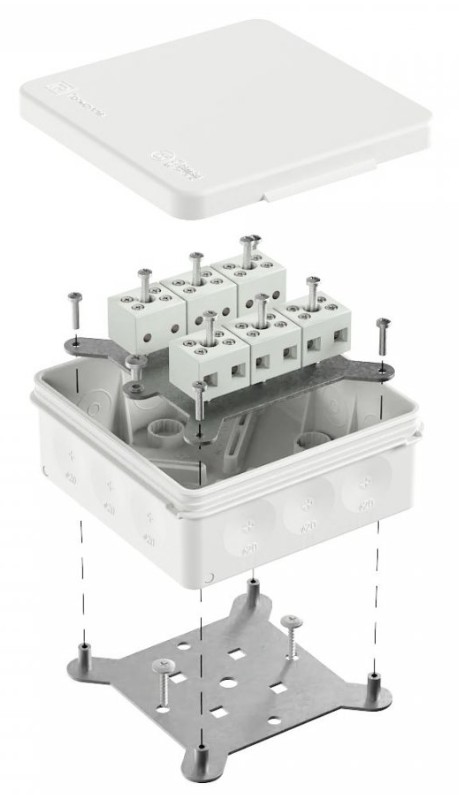 Коробка огнестойкая для о/п двухкомпонентная Е15-Е120 RAL9003 100х100х40 (60-0303-9003-FR6.0-12) (Промрукав)