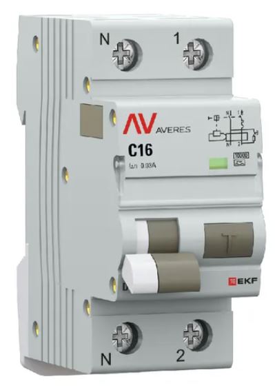DVA-10 1P+N 16А C 30мА A 10кА AVERES (rcbo10-1pn-16C-30-a-av)