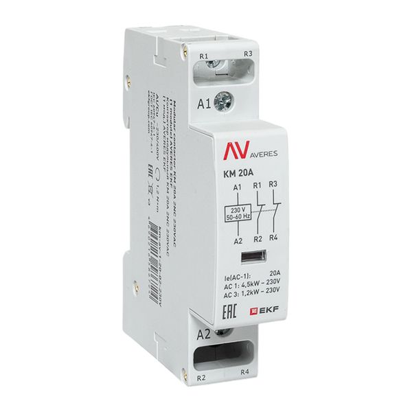 КМ 20А 2NC 230В АС (1 мод.) AVERES (km-av-1-20-02-230V)