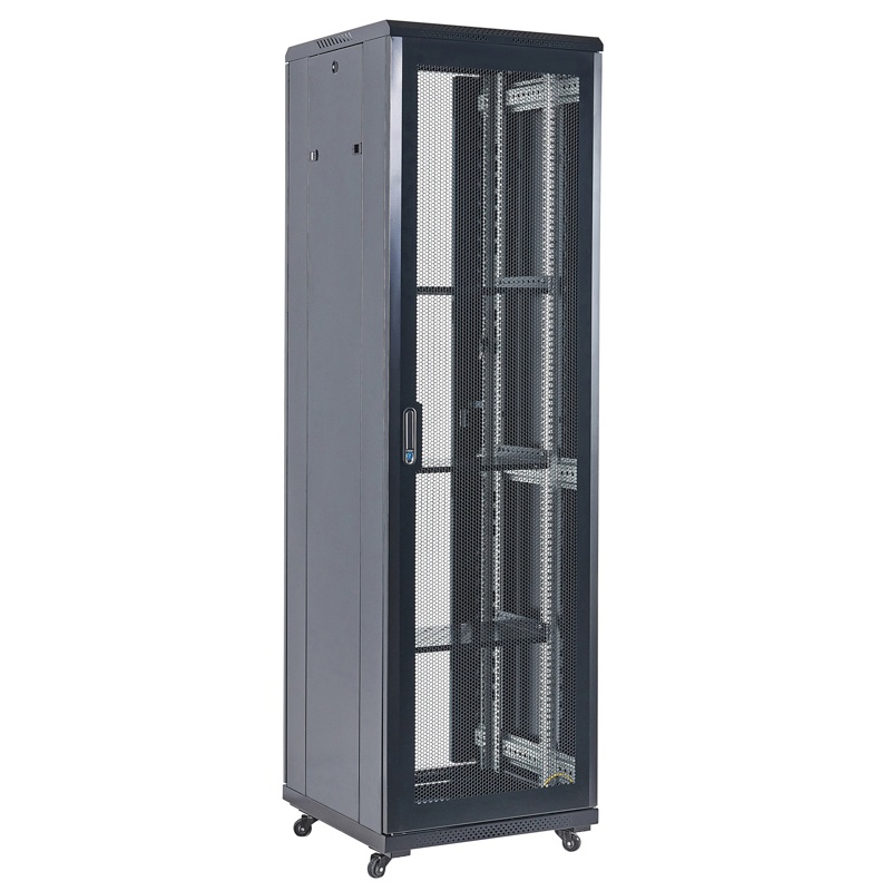 Напольный шкаф 19" 42U 600х800х2054, дверь перфорация, черный, RAL 9005 REXANT (04-4266-232)