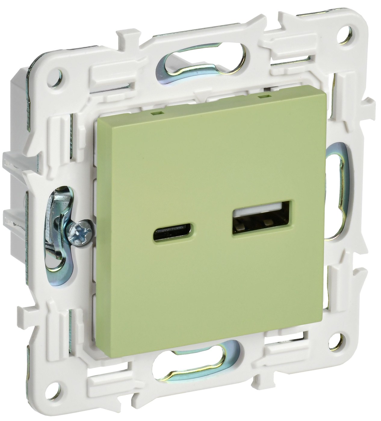 SKANDY Розетка USB A+C 18Вт SK-R13M скрытой установки мятный (SK-U22-018-K06)