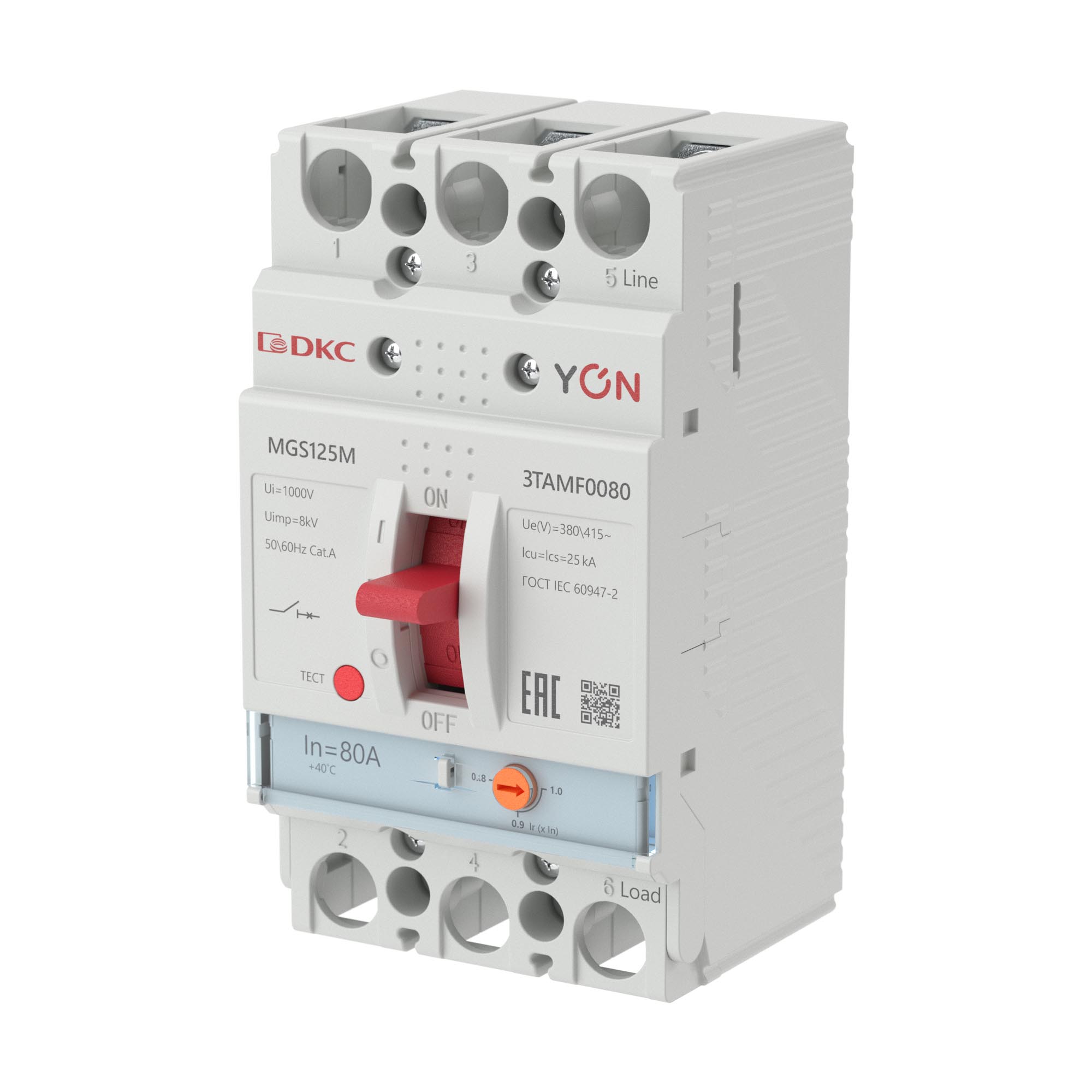 YON MGS125 3P 64-80A 25kA (MGS125M-3TAMF0080)