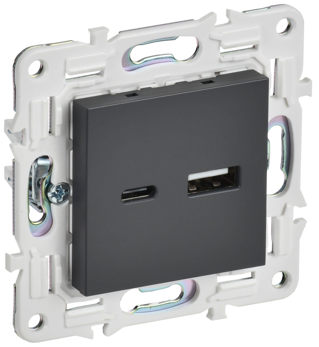 SKANDY Розетка USB A+C 3,1А SK-R14T скрытой установки титан (SK-U22-D31-K48)