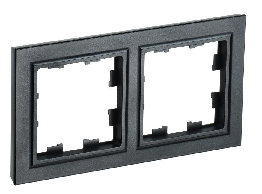 Рамка 2-местная РУ-2-БрЧ IP20 черная BRITE (BR-M22-K02)